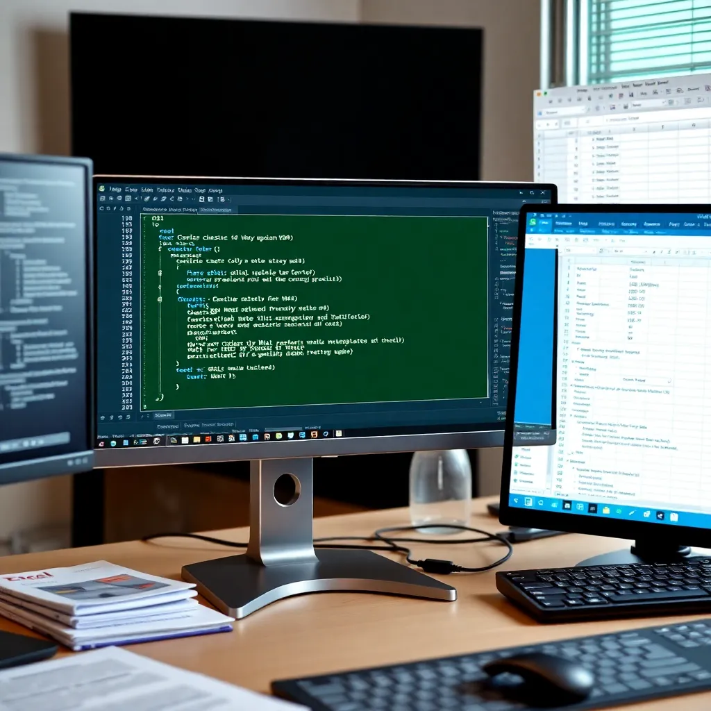 VBA code op scherm naast Excel werkblad