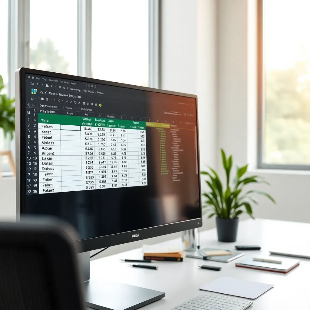 Financiële professional die werkt aan scenario-analyse in Excel