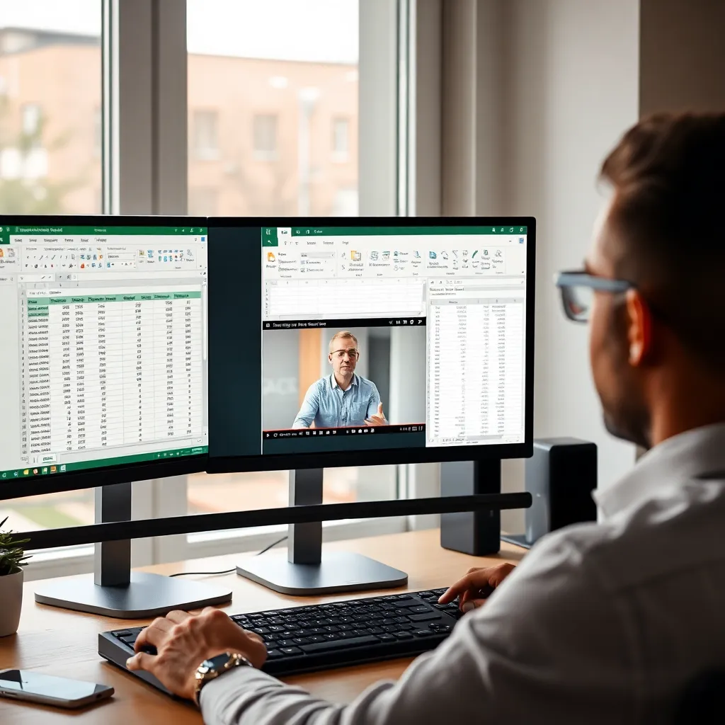 Persoon die basisvaardigheden in Excel leert op laptop